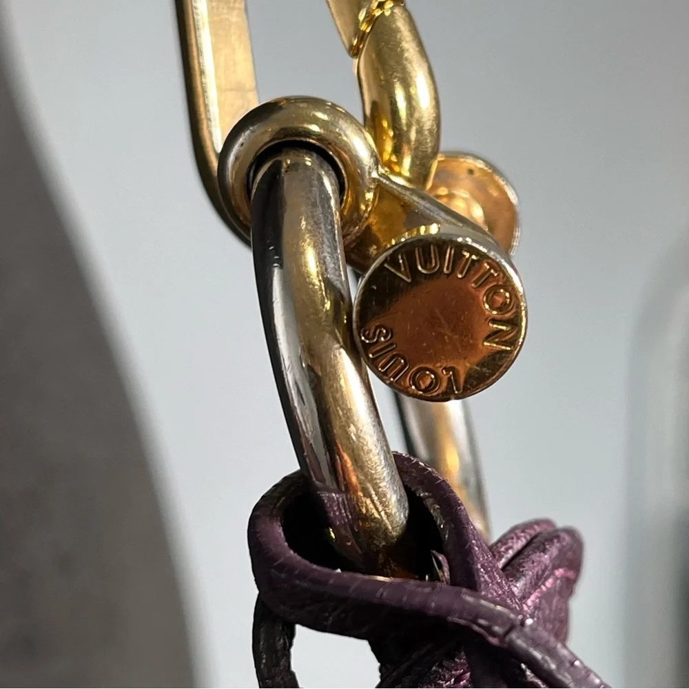 Louis Vuitton Empreinte Leather Bag Purple Audacieuse Suede Purse Authentic - Picture 14 of 16